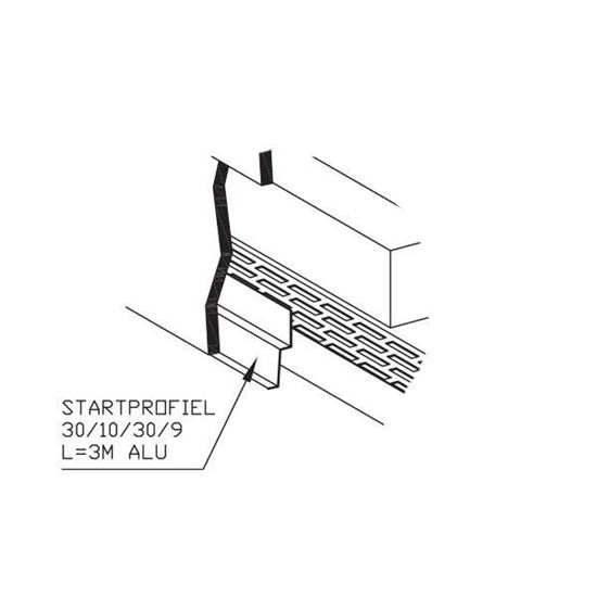 Afbeeldingen van Startprofiel L=3M Alu C01 Everest Wit