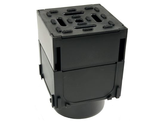 Picture of Aco Hexa Slotline inspec corner piece with bottom outlet 110 mm