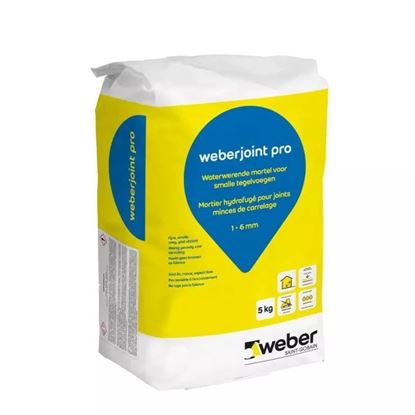 Picture of Weber joint pro cementgrijs 5kg binnen - vloer/wand - smalle tegelvoegen