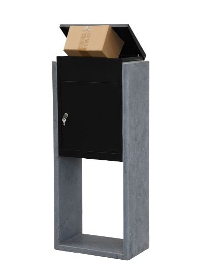 Afbeeldingen van Brievenbus KB003 blauwe hardsteen/aluminium zwart