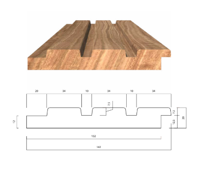 Picture of Thermowood Elsa Ayous 3650x142x20 (nuttig 132mm)